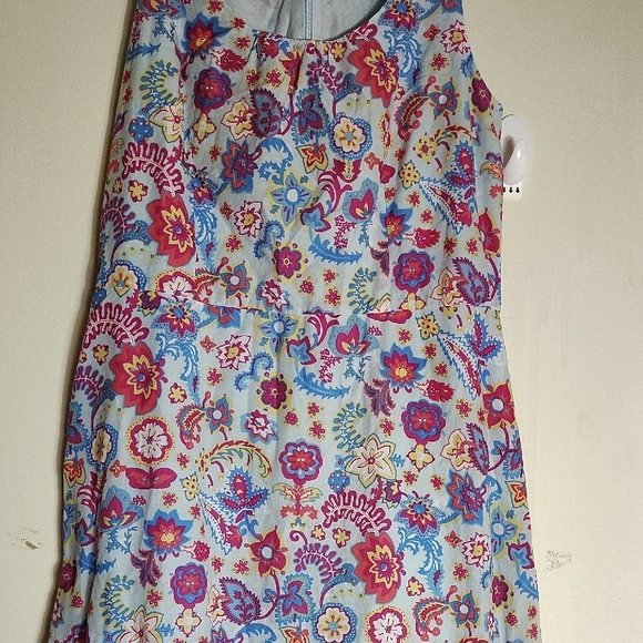 Talbots Pink and Blue Scoop Neck Maxi Sundress - Picture 4 of 12